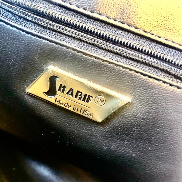 Sharif Vintage 80's USA Leather Shoulder Handbag Snakeskin Croc Print - Picture 9 of 15